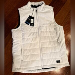 Travis Mathew Light Gray Slim Puffer Vest NWT